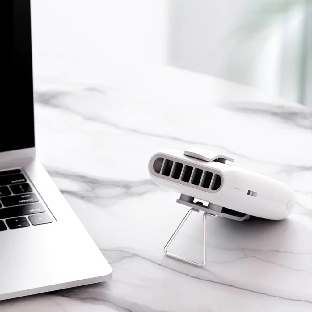 USB Rechargeable Neck Fan - Mini Silent Handheld Fan