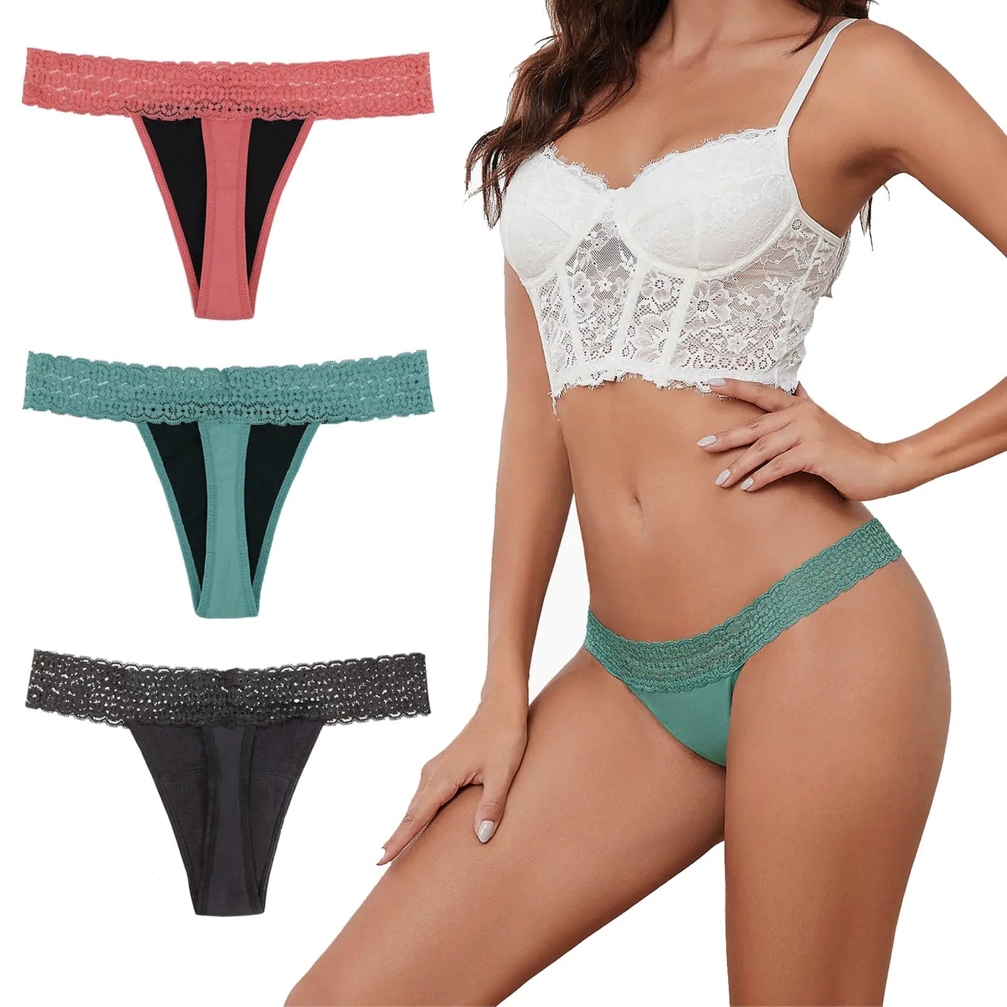 Sexy Period Underwear Leak Proof Period Thongs for Women