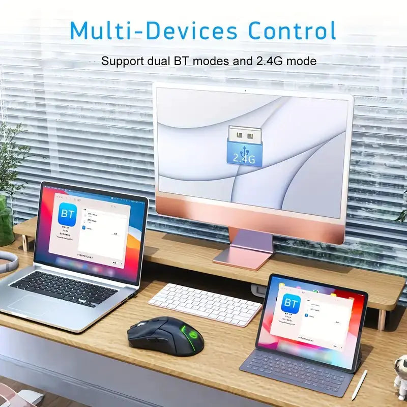 HXSJ 2.4G Wireless Mute Game Mouse with 4000DPI