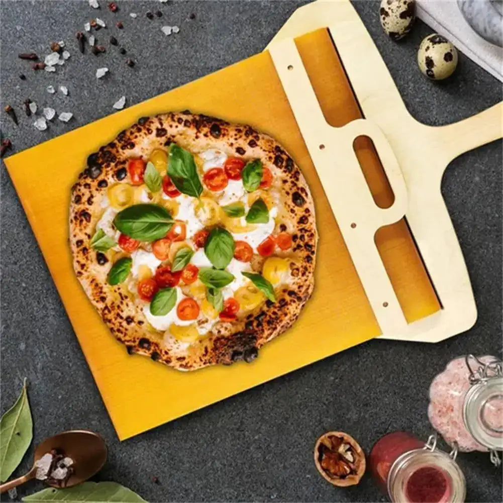 Kitchen Gadgets Sliding Pizza Shovel Non Stick Pizza Smooth Cutting Board Storage