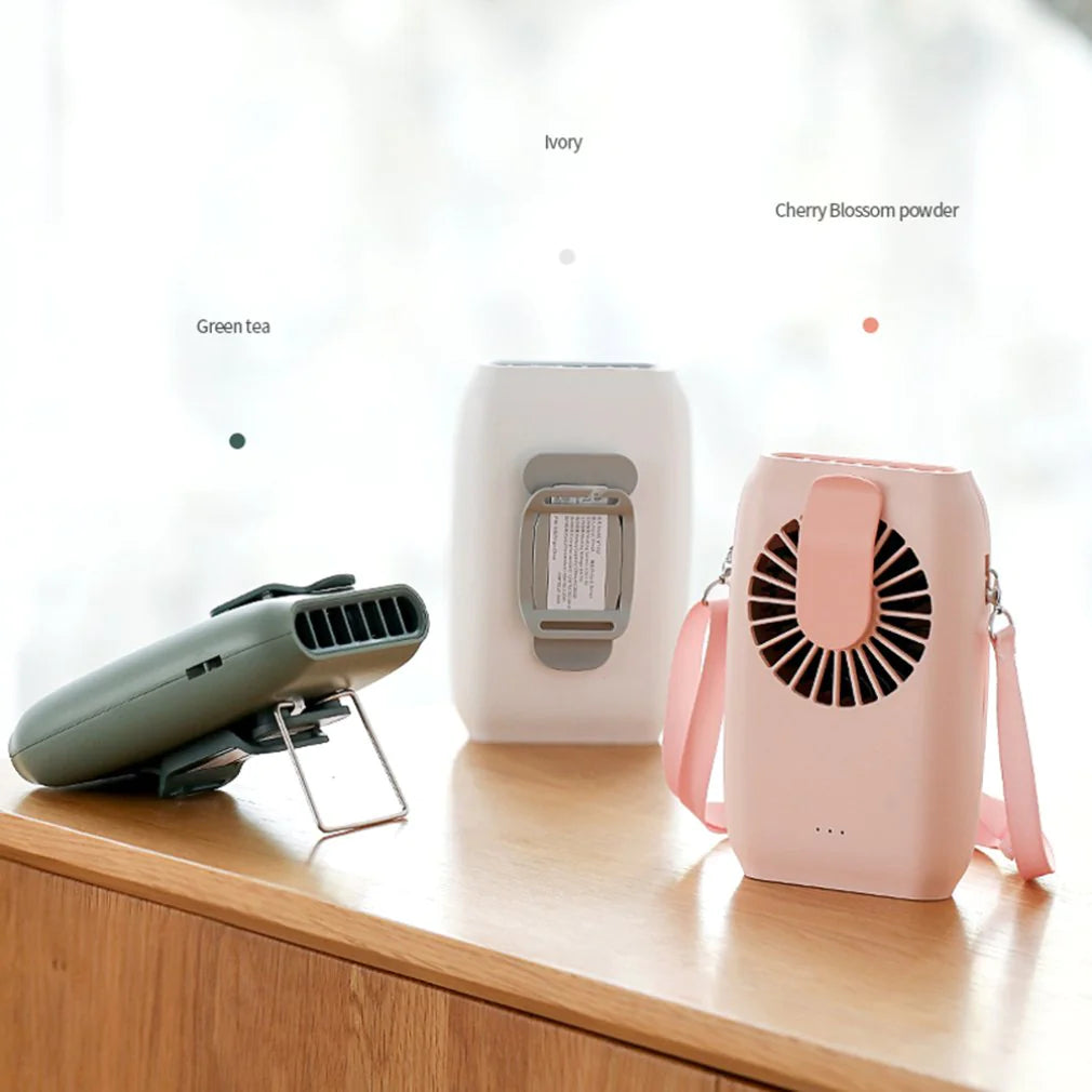 USB Rechargeable Neck Fan - Mini Silent Handheld Fan